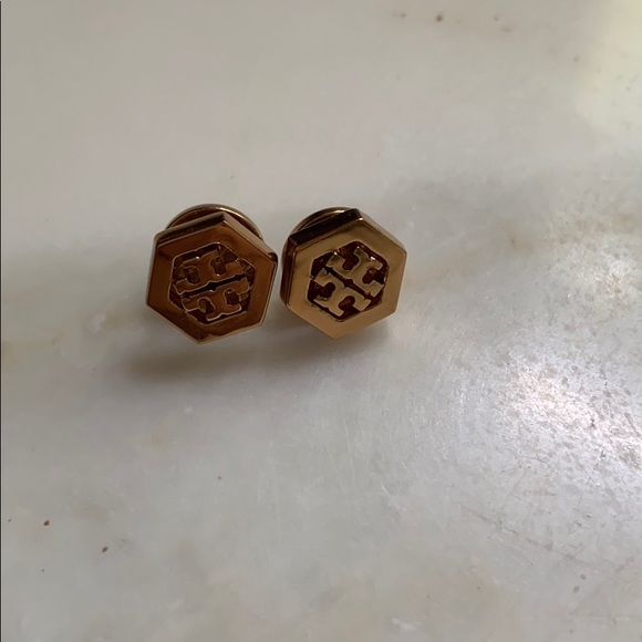 Tory Burch Gold Tone Stud Earrings - Picture 3 of 5